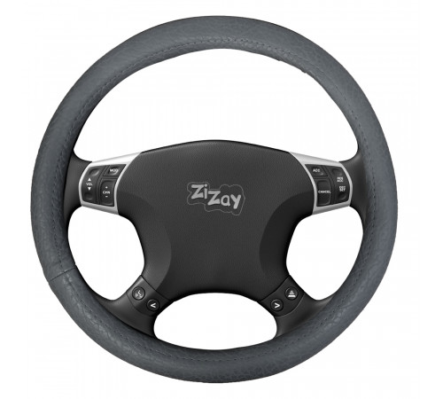 Оплетка руля ZIZAY серия Smooth гладкая экоКожа, цвет серый, размер М