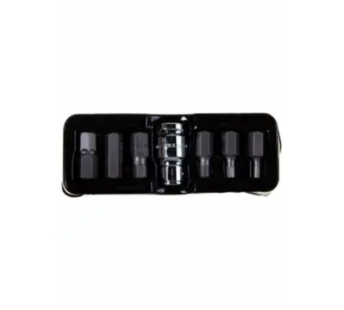 Набор бит HEX шестигранные,7 предм.4,5,6,8,10,12мм,адаптер 1/2*3/8 АВТОМTOOL