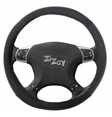 Оплетка руля ZIZAY серия Kombi гладкая экокожа, цвет карбон-черный, размер М