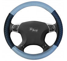 Оплетка руля ZIZAY серия Kombi гладкая экокожа, цвет серый+черная косичка, размер М