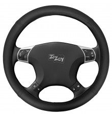 Оплетка руля ZIZAY серия Kombi гладкая экокожа, цвет черный перфорация+черный гладкий, размер М