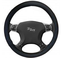 Оплетка руля ZIZAY серия Sponge спонж, цвет черный+синий ромб, стеганая+гладкая, размер М