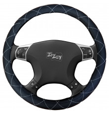 Оплетка руля ZIZAY серия Sponge спонж, цвет черный+белый ромб, размер М