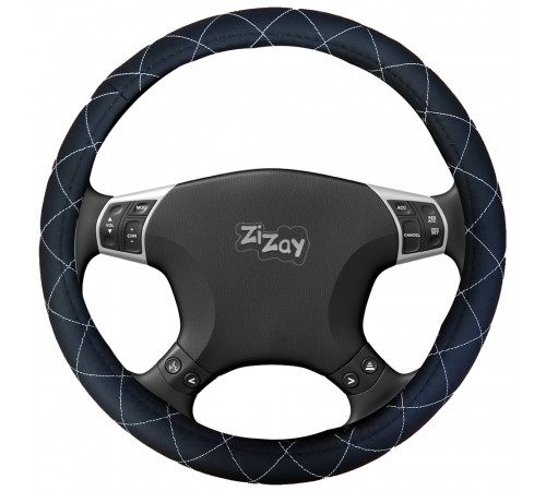 Оплетка руля ZIZAY серия Sponge спонж, цвет черный+белый ромб, размер М