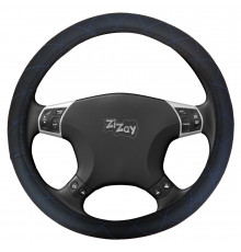 Оплетка руля ZIZAY серия Sponge спонж, цвет черный+синий ромб, размер М