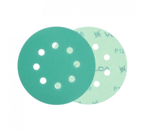 Круг абразивный VOLCA EMERALD 125мм,8отв P 120 пленочная основа