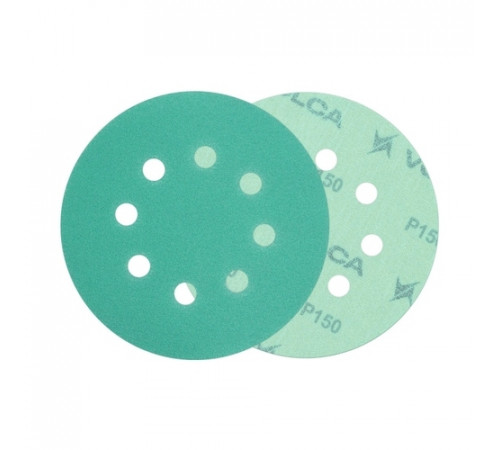 Круг абразивный VOLCA EMERALD 125мм,8отв P 150 пленочная основа