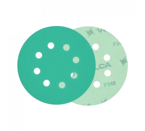 Круг абразивный VOLCA EMERALD 125мм,8отв P 240 пленочная основа