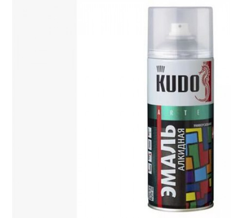 Краска универсальная белая глянцевая RAL-9003 KUDO аэрозоль 520мл