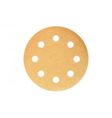 Круг абразивный SUNMIGHT B312TV 125мм P240 на липучке,8 отв., золотистый