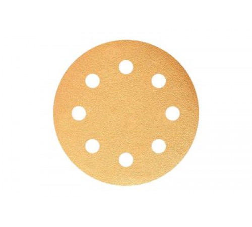 Круг абразивный SUNMIGHT B312TV 125мм P240 на липучке,8 отв., золотистый
