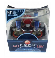 Лампы H11 12V 55W PGS19-2 к-т BLUE Диалуч белый свет ЛЧ411-B2