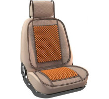Накидка на сиденье Nova Bright-fusion массаж. с сеткой и подгол (дер.вставки),коричневая  (131х51см)