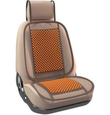 Накидка на сиденье Nova Bright-fusion массаж. с сеткой и подгол (дер.вставки),коричневая  (131х51см)