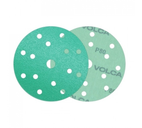 Круг абразивный VOLCA EMERALD 150мм,15отв P 080 пленочная основа