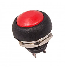 Выключатель-кнопка 250V 1 А (2с) OFF-ON Б/Фикс красная (PBS-33В) REXANT
