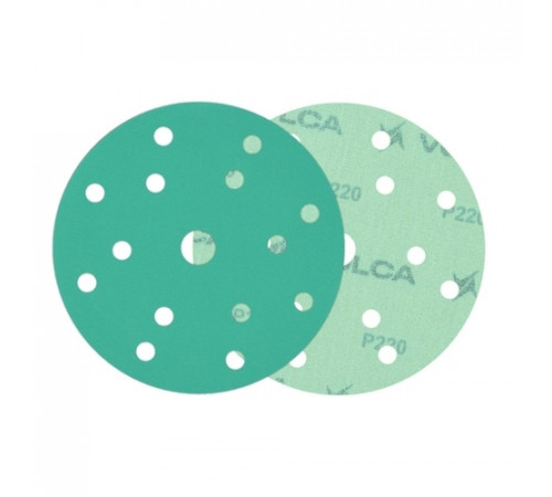 Круг абразивный VOLCA EMERALD 150мм,15отв P 220 пленочная основа