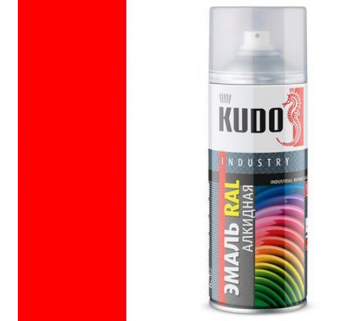 Краска универсальная RAL 3020 красный насыщенный KUDO аэрозоль 520мл