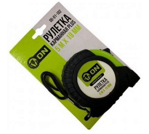 Рулетка карманная PLUS 5м х 19мм ON