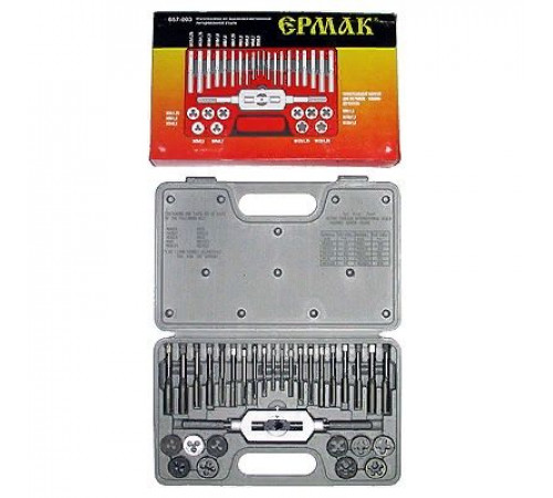 Набор метчиков и плашек 31 предмет М3-12мм ЕРМАК