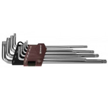 Набор ключей TORX 9пр. Г-об. удлинен. с центрированным штифтом, Т10H-T50H / THORVIK