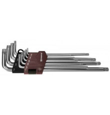 Набор ключей TORX 9пр. Г-об. удлинен. с центрированным штифтом, Т10H-T50H / THORVIK