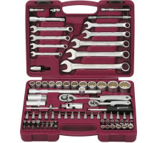 Набор инструмента 82 предм. универсальный 1/4", 1/2"DR с головками торцевыми 12-гранными / THORVI