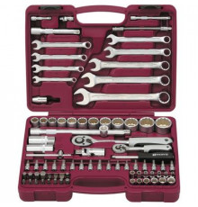 Набор инструмента 82 предм. универсальный 1/4", 1/2"DR с головками торцевыми 12-гранными / THORVI