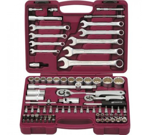 Набор инструмента 82 предм. универсальный 1/4", 1/2"DR с головками торцевыми 12-гранными / THORVI