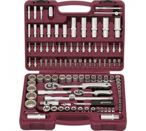 Набор инструмента 108 предметов универсальный 1/4", 1/2"DR с головками торцевыми 12-гранными / THOR