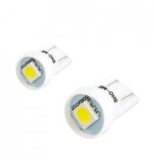 Светодиод W5W 12V  2SMD белый конус SHO-ME (к-кт 2шт)