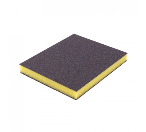 Шлифовальная губка VOLCA двусторонняя желтая 120x100x12мм, Grit 120