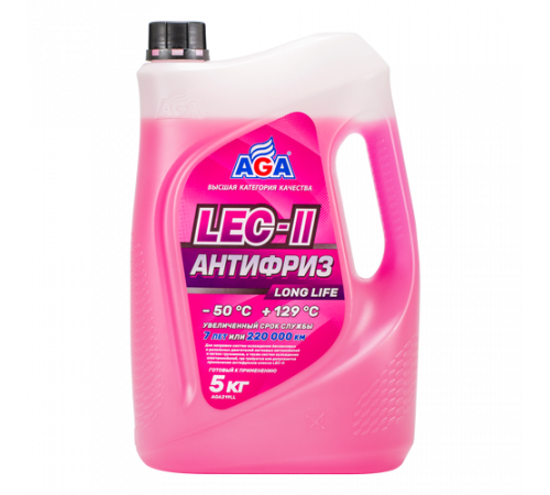 Антифриз, готовый к применению, розовый, -50С, 5кг, LEC-II ЧЗ