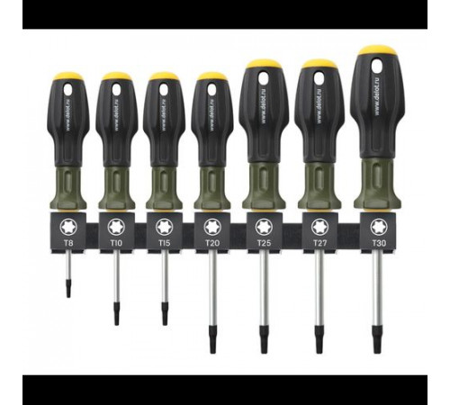 Набор отвёрток TORX без отверстия (T8×60, T10×80,T15×80, T20×100, T25×100, T27×100, T30×100 мм), 7 ш