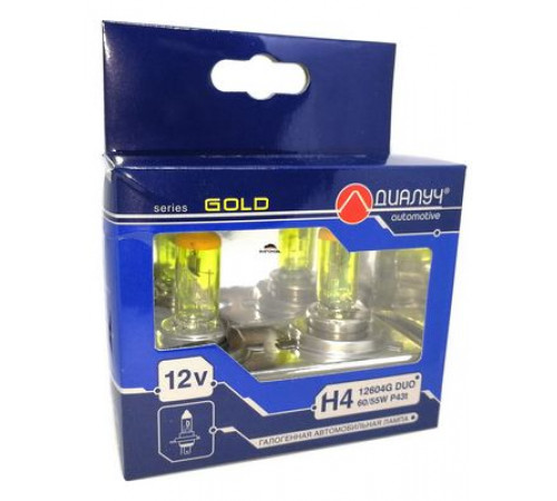 Лампы H4 12V 60/55W P43t к-т GOLD Диалуч ЛЧ139