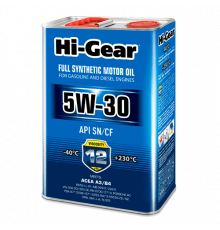 Масло моторное синтетическое 5W-30 SN/CF ACEA A3/B4  4л Hi-Gear ЧЗ