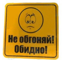 Табличка на присоске Не обгоняй Обидно _