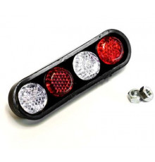 Болты крепления номерного знака к-т 4шт. с катафотом(2бел.+2красн., черный кант)