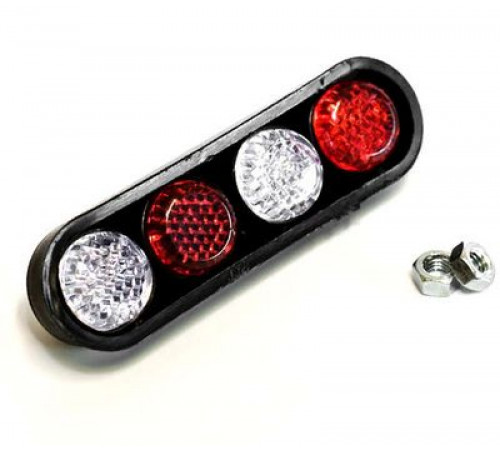 Болты крепления номерного знака к-т 4шт. с катафотом(2бел.+2красн., черный кант)