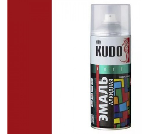 Краска универсальная темно-красная RAL-3002 KUDO аэрозоль 520мл