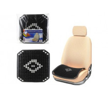 Накидка - коврик на сиденье Nova Bright деревянная массажная черная с рисунком,противоск.(42х42 см)