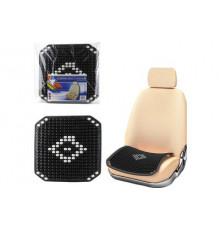 Накидка - коврик на сиденье Nova Bright деревянная массажная черная с рисунком,противоск.(42х42 см)