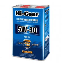 Масло моторное синтетическое 5W-30 SN  ACEA С2/С3 4л Hi-Gear ЧЗ