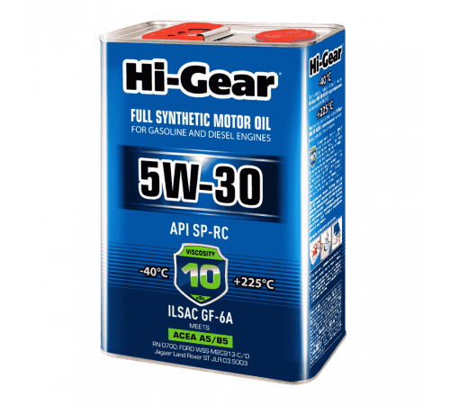 Масло моторное синтетическое 5W-30 SP-RC ACEA A5/B5 4л Hi-Gear ЧЗ