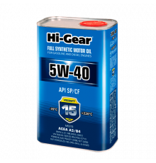 Масло моторное синтетическое 5W-40 SP/CF 1л Hi-Gear ЧЗ