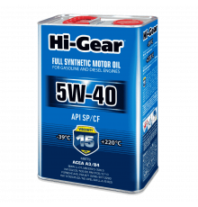 Масло моторное синтетическое 5W-40 SP/CF 4л Hi-Gear ЧЗ