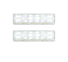 Рамка под номер ZIZAY Мрамор белый с золотом на белом фоне комлект 2шт.