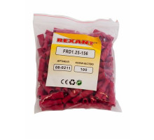 Разъем штекерный изолированный гнездо 4 мм (0.5-1.5 мм²) красный REXANT 100шт