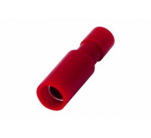 Разъем штекерный полностью изолированный гнездо 4 мм (0.5-1.5 мм²) красный REXANT 100шт