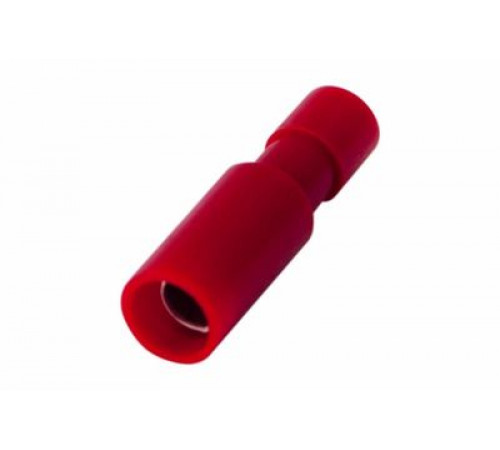 Разъем штекерный полностью изолированный гнездо 4 мм (0.5-1.5 мм²) красный REXANT 100шт